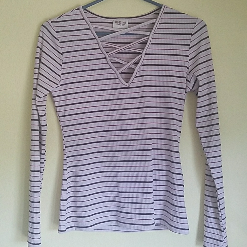 Pink striped long sleeve